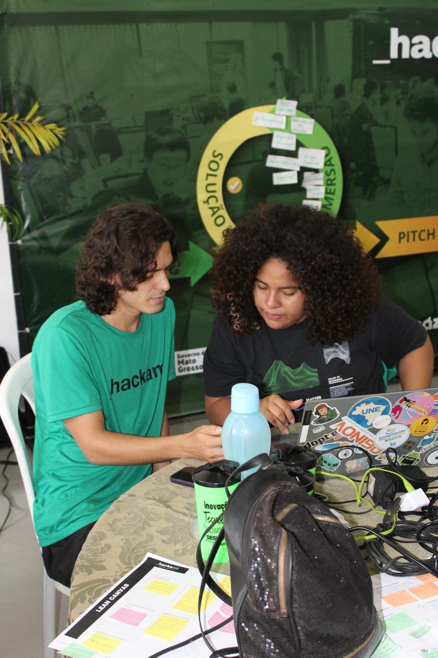 Léo Walker e equipe desenvolvendo o projeto no HACKA-MT